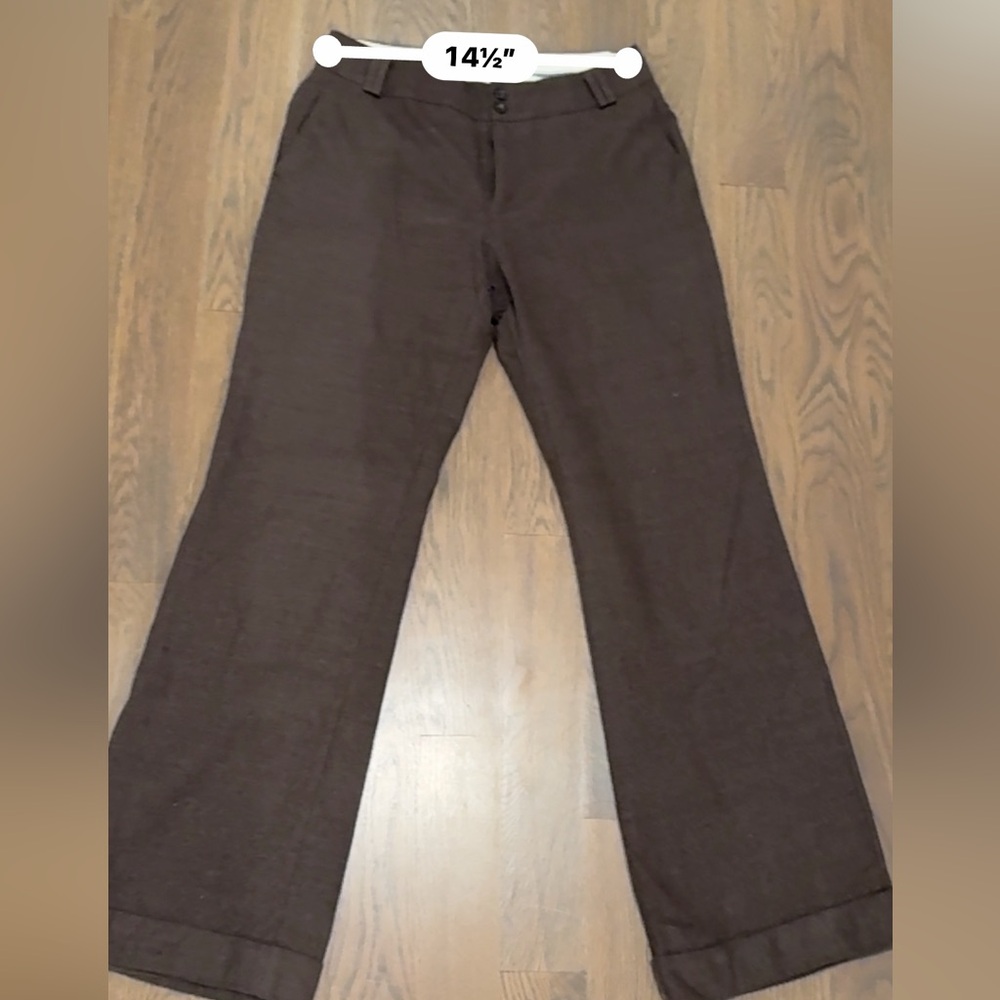 Women’s Brown Wool Blend Dress Pants Slim Fit Tailored Career wide leg M - Picture 6 of 8